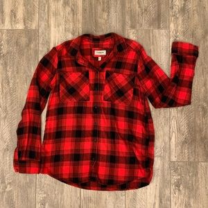 Express Plaid Flannel Boyfriend Shirt Small
